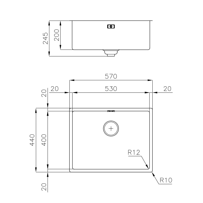 Foster Sudopera Skin 530 Gun Metal Undermount 4453 846