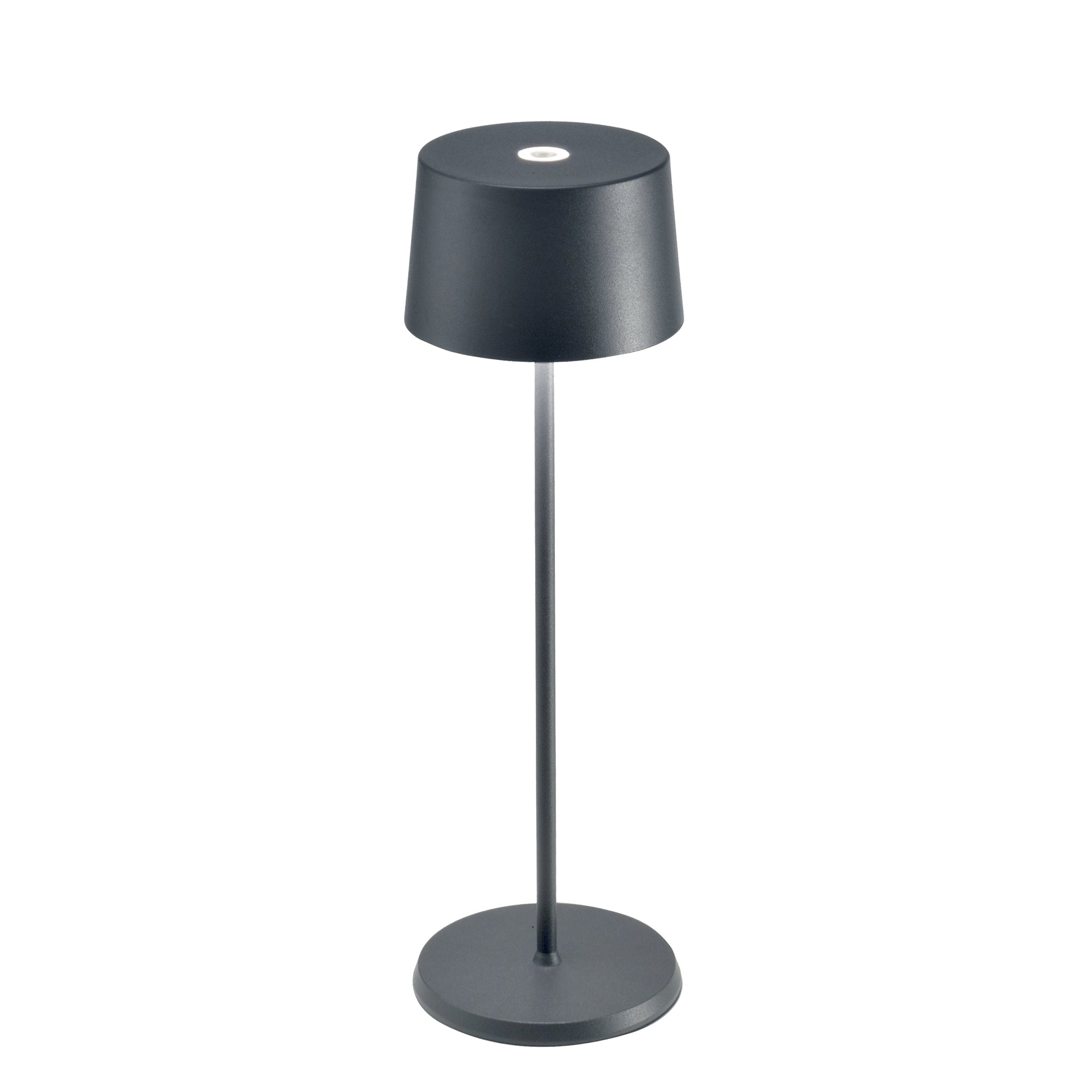Zafferano Olivia stona lampa Tamno siva