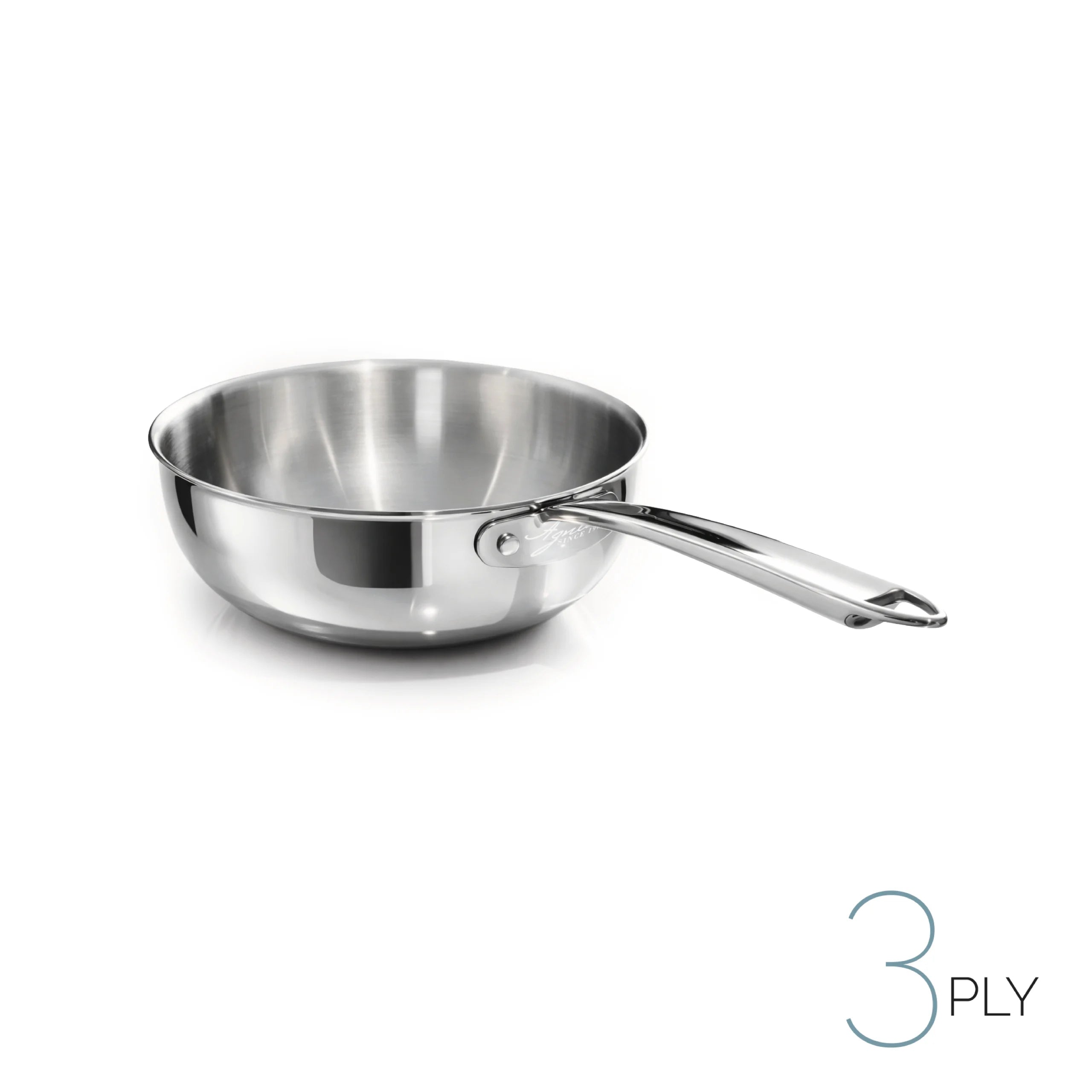 Agnelli duboki sauté tiganj — Aluinox 3-Ply sjajni 1907