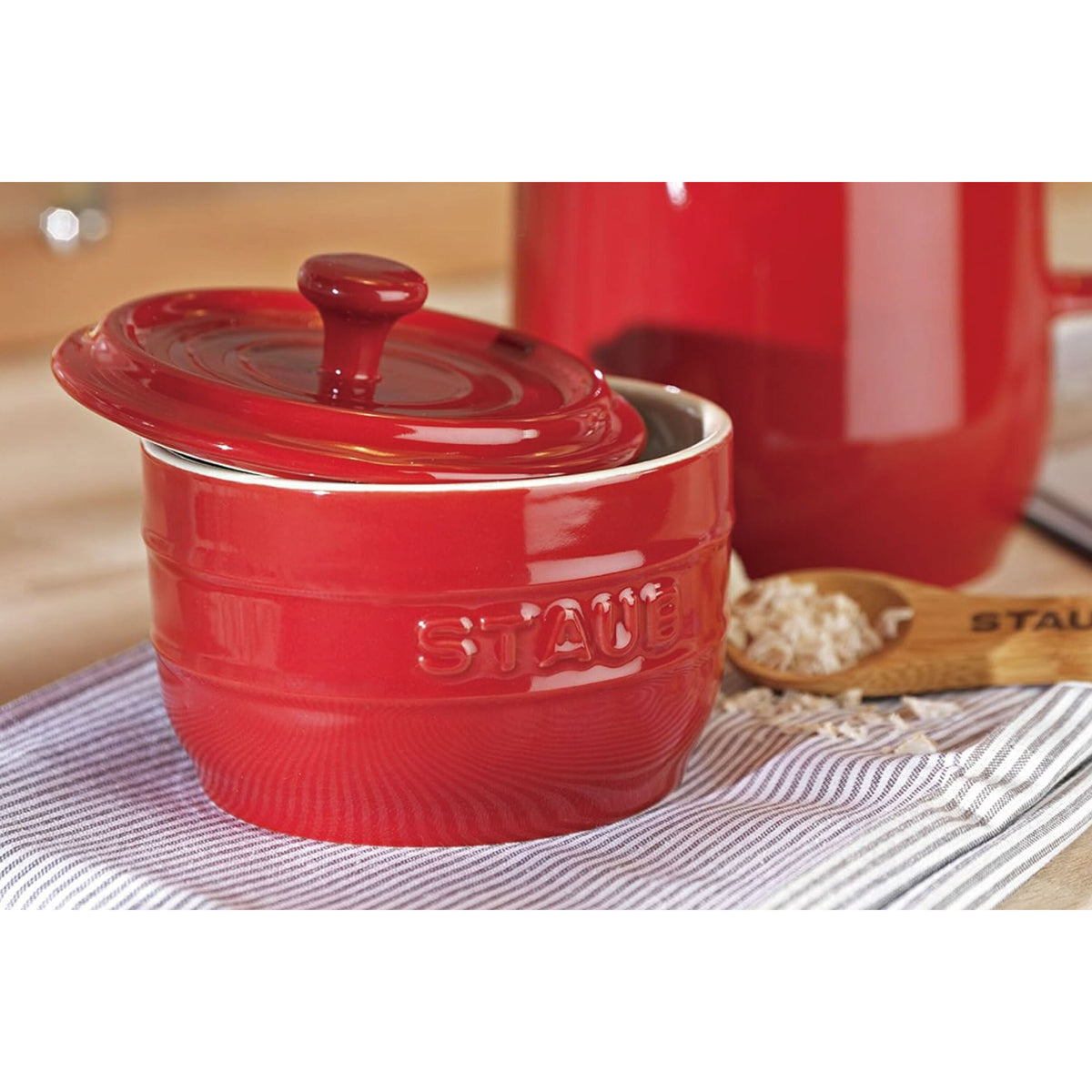 Staub Salt crock, cherry | ceramic