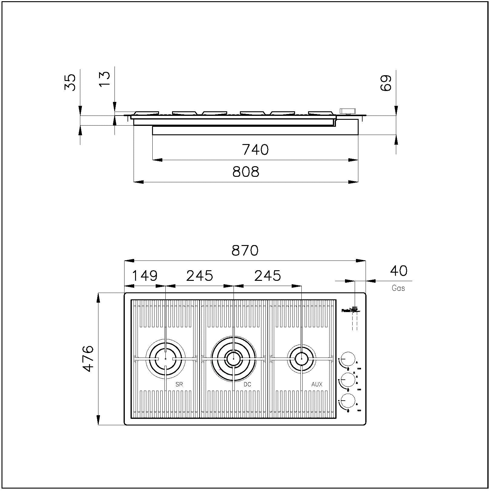 Foster Ploča Milanello Gun Metal 7680 006