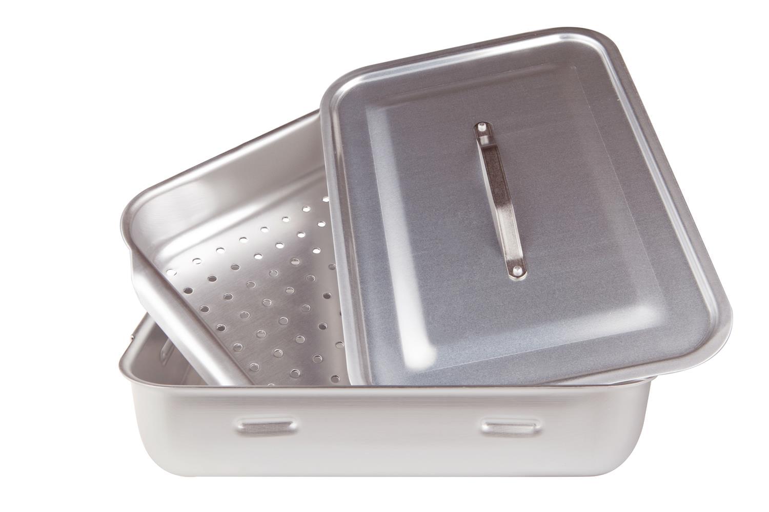Agnelli pravougaoni set za kuvanje na pari sa poklopcem — aluminijum 3 mm
