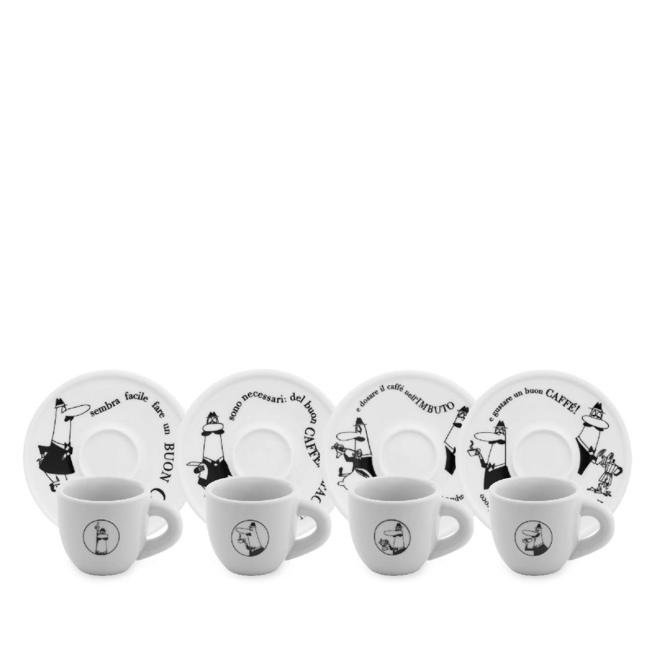 Bialetti Moka Carosello сет од 4 еспресо шолјички