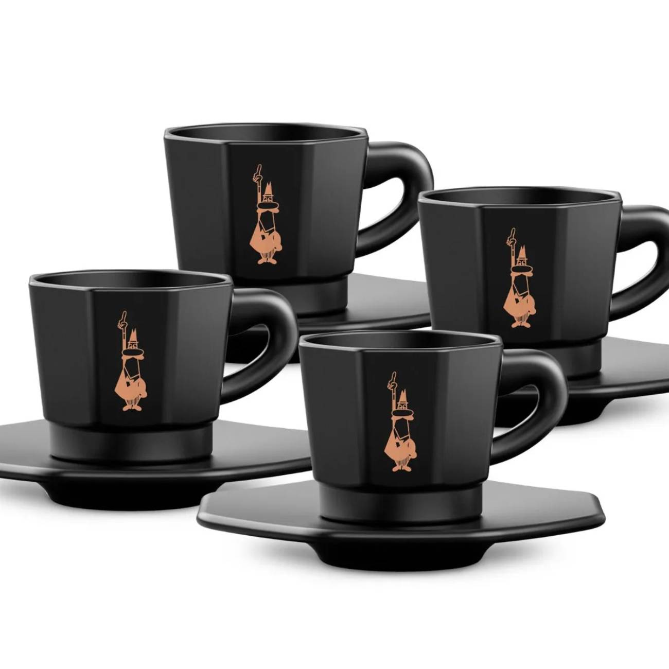 Bialetti Perfetto Moka black сет 4 еспресо шолји